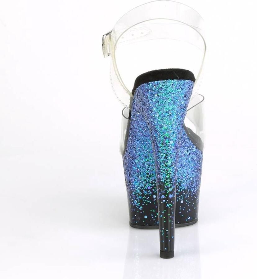 Pleaser Sandaal met enkelband Paaldans schoenen 37 Shoes ADORE 708SS Zilverkleurig Zwart - Foto 4