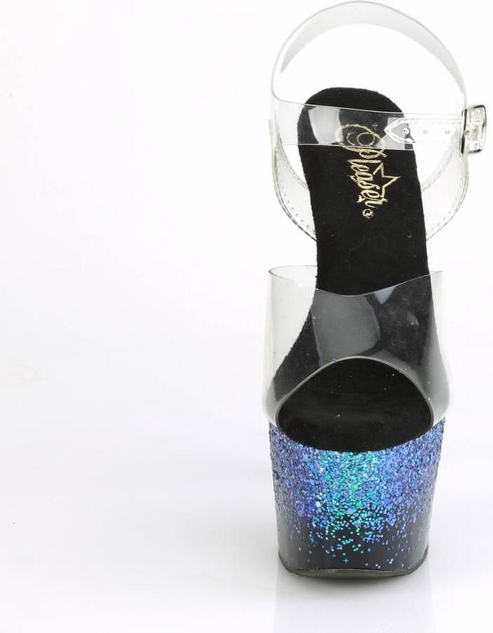 Pleaser Sandaal met enkelband Paaldans schoenen 37 Shoes ADORE 708SS Zilverkleurig Zwart - Foto 5