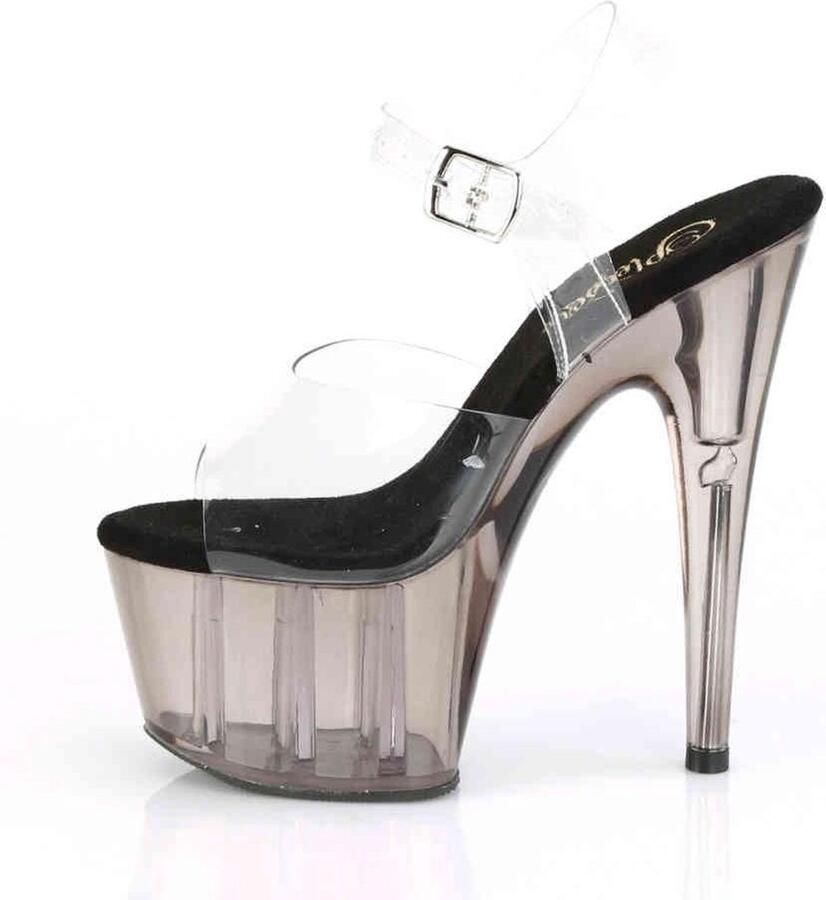 Pleaser Sandaal met enkelband Paaldans schoenen 38 Shoes ADORE 708T Paaldans schoenen Grijs Transparant