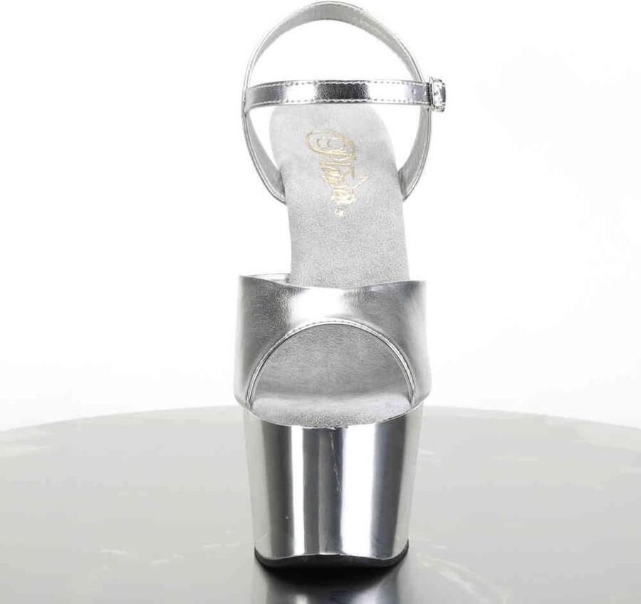 Pleaser ADORE-709 Sandaal met enkelband Paaldans schoenen Paaldans schoenen 39 Shoes Zilverkleurig