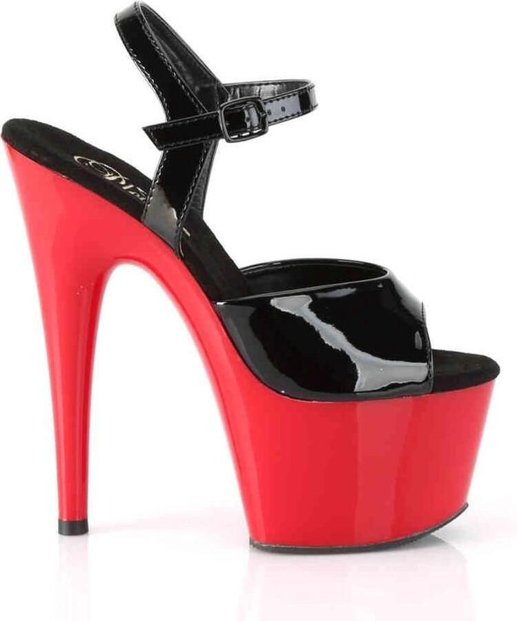 Pleaser Sandaal met enkelband Paaldans schoenen 41 Shoes ADORE 709 Paaldans schoenen Zwart Rood