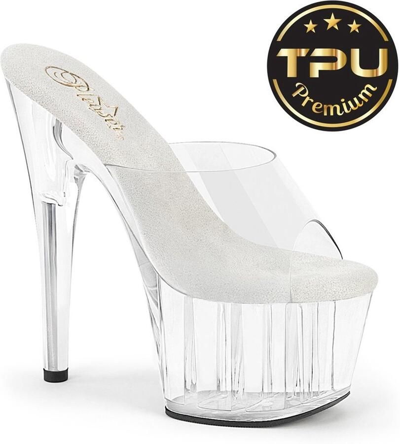 Pleaser ADORE701PREM Sandaal 37 Shoes Wit Transparant