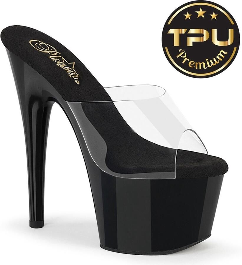 Pleaser ADORE701PREM Sandaal 40 Shoes Zwart Transparant