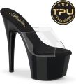 Pleaser ADORE701PREM Sandaal 42 Shoes Zwart Transparant - Zwart