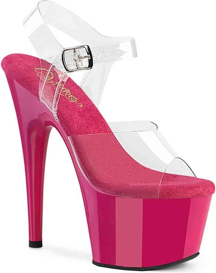 Pleaser ADORE708 Sandaal met enkelband 41 Shoes Transparant Roze