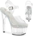 Pleaser ADORE708MLS Sandaal met enkelband 41 Shoes Wit Transparant - Wit