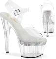 Pleaser ADORE708PHRS Sandaal met enkelband 35 Shoes Wit Transparant - Wit