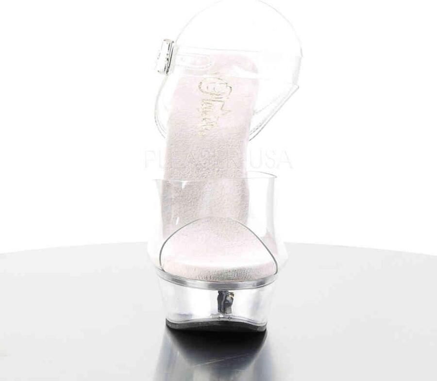 Pleaser Sandaal met enkelband 36 Shoes ALLURE 608 Transparant Zilverkleurig