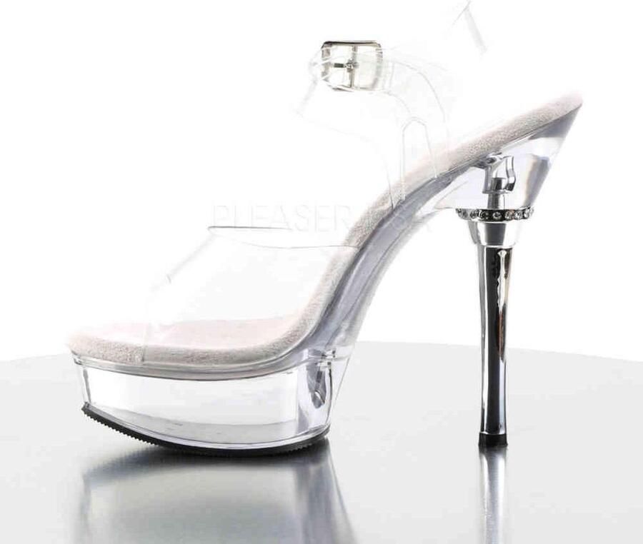 Pleaser Sandaal met enkelband 36 Shoes ALLURE 608 Transparant Zilverkleurig - Foto 2