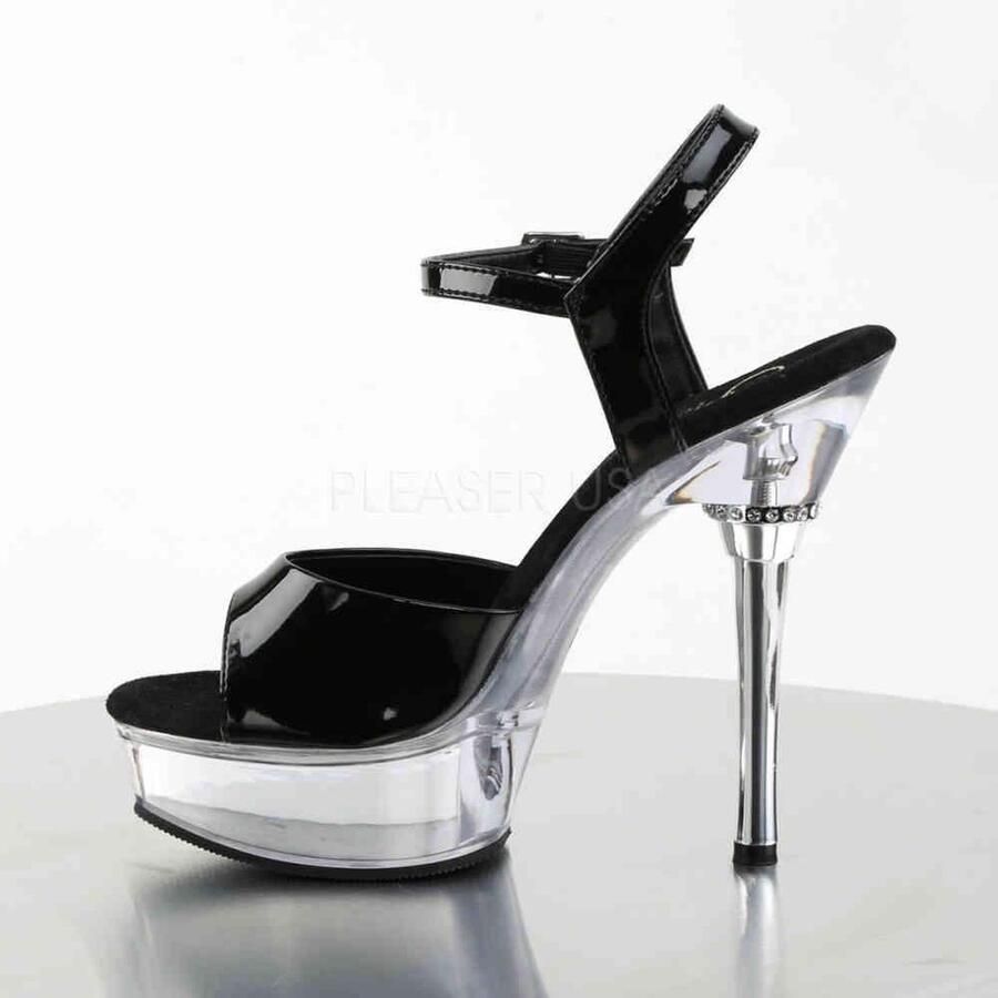 Pleaser = | ALLURE 609 | 5 1 2 Heel 1 2 PF Chrome Heel Ankle Strap Sandal - Foto 2
