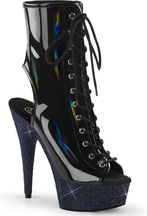 Pleaser BEJEWELED-1016-6 Plateau Laarzen 37 Shoes Zwart - Foto 2