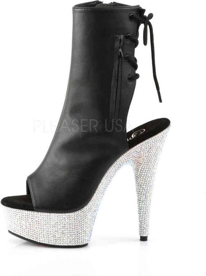 Pleaser BEJEWELED-1018DM-6 Heel 1 3 4 PF Open Toe Heel Ankle Boot w RS Side Zip - Foto 2