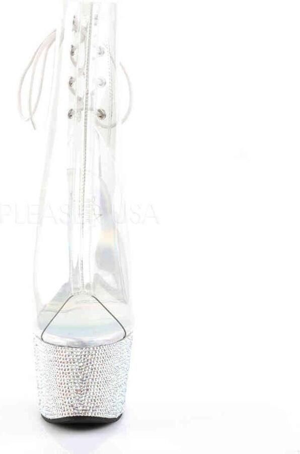 Pleaser Plateau Laarzen Paaldans schoenen 39 Shoes BEJEWELED 1018DM 7 Paaldans schoenen Transparant - Foto 2