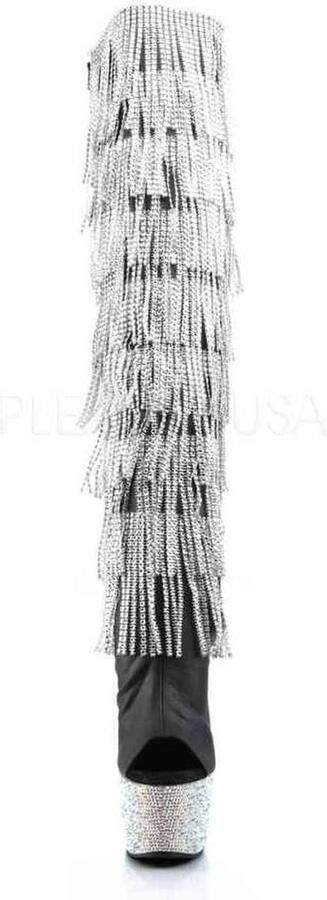 Pleaser Plateau Overknee Laarzen 39 Shoes BEJEWELED 3019RSF 7 Paaldans schoenen Zwart - Foto 2