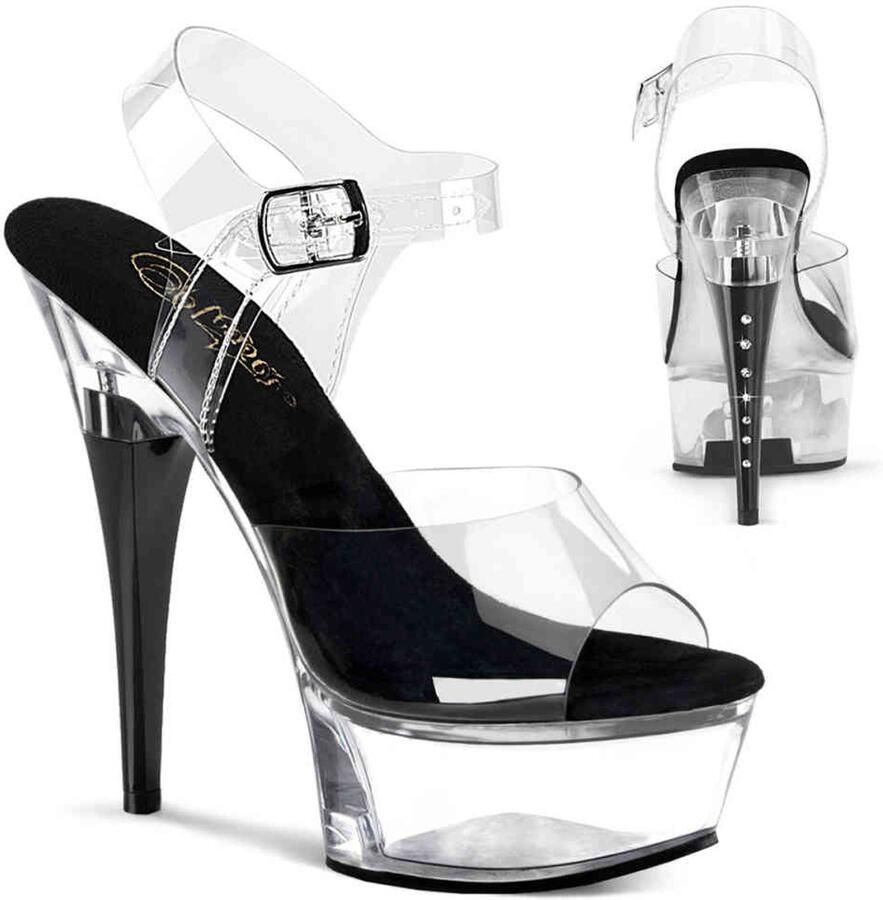 Pleaser CAPTIVA-608 Sandaal met enkelband 35 Shoes Transparant