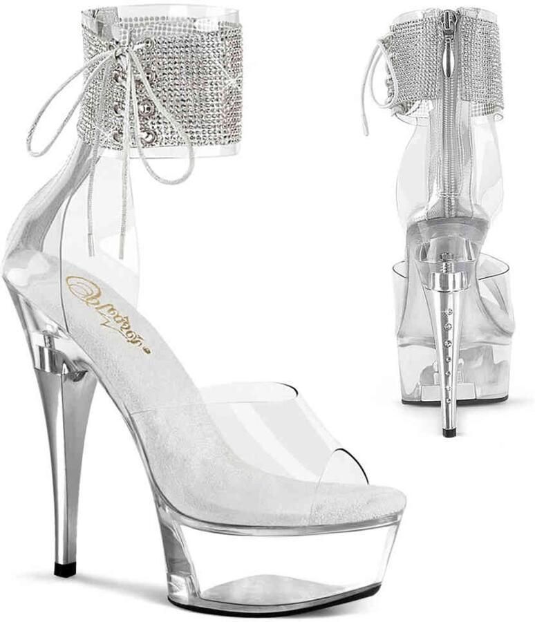 Pleaser CAPTIVA-624RS Sandaal met enkelband 36 Shoes Transparant