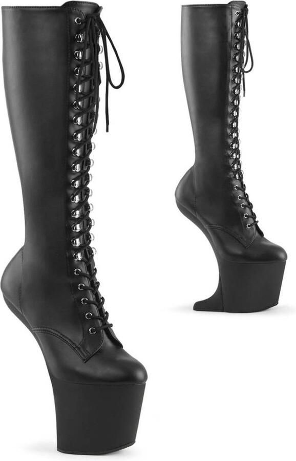 Pleaser CRAZE-2023 Plateau Overknee Laarzen 38 Shoes Zwart