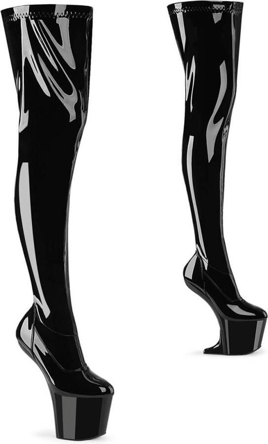 Pleaser CRAZE-3000 Plateau Overknee Laarzen 37 Shoes Zwart