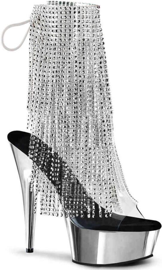 Pleaser Plateau Laarzen 39 Shoes DELIGHT 1017RSF Zilverkleurig