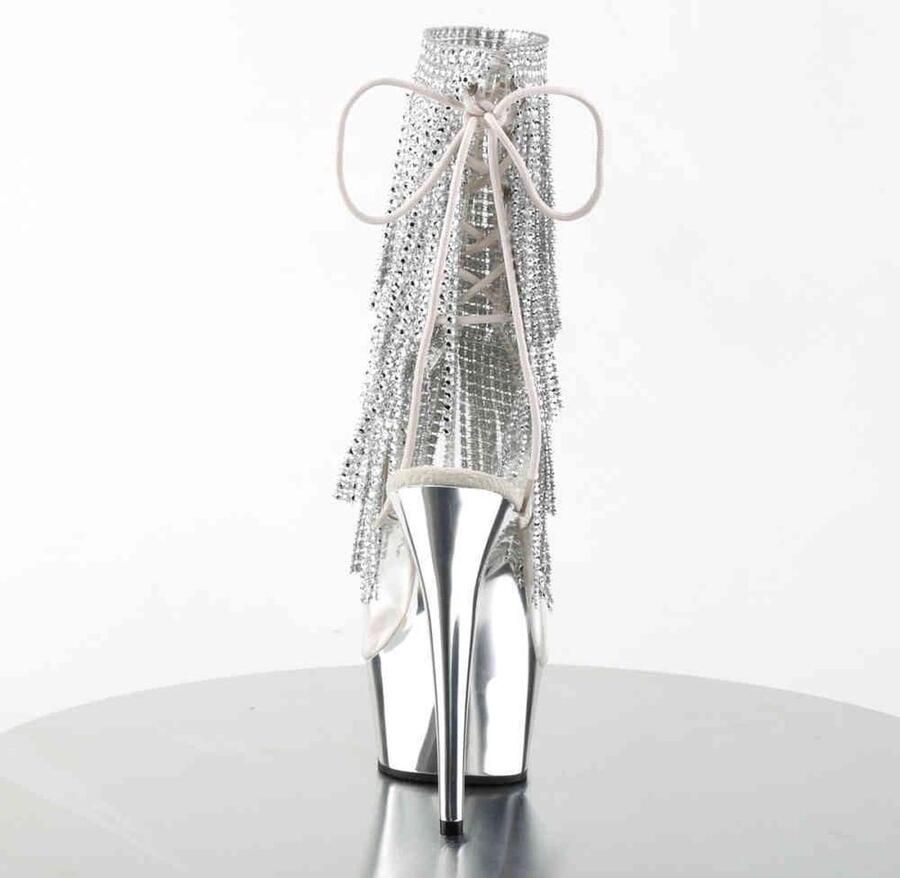 Pleaser Plateau Laarzen 40 Shoes DELIGHT 1017RSF Zilverkleurig - Foto 2