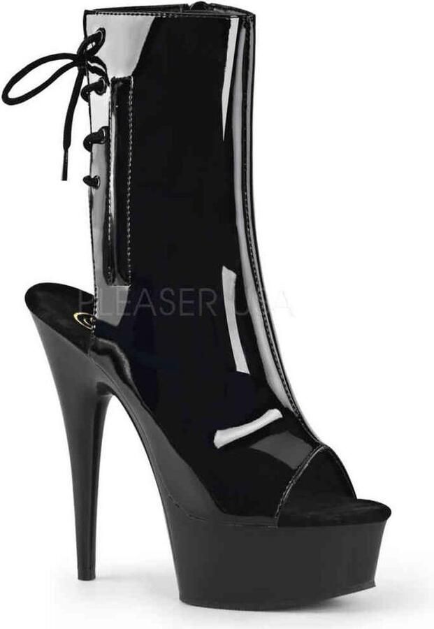 Pleaser DELIGHT-1018 Plateau Laarzen 35 Shoes Zwart