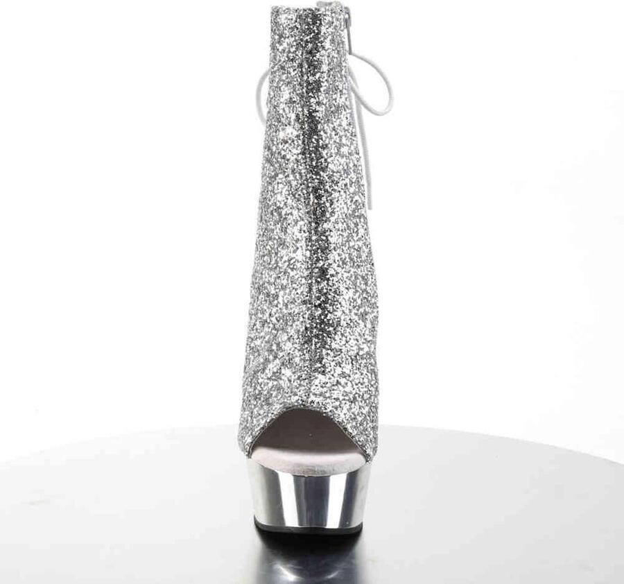 Pleaser DELIGHT-1018G Plateau Laarzen 42 Shoes Zilverkleurig