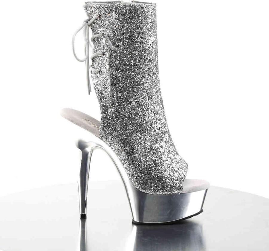 Pleaser Plateau Laarzen 38 Shoes DELIGHT 1018G Zilverkleurig - Foto 2