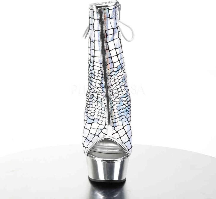 Pleaser Plateau Laarzen 39 Shoes DELIGHT 1018HG Zilverkleurig