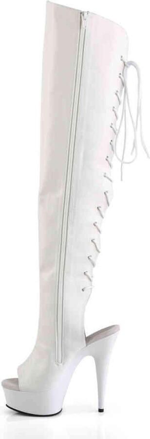 Pleaser Plateau overknee Laarzen 42 Shoes DELIGHT 3019 Wit