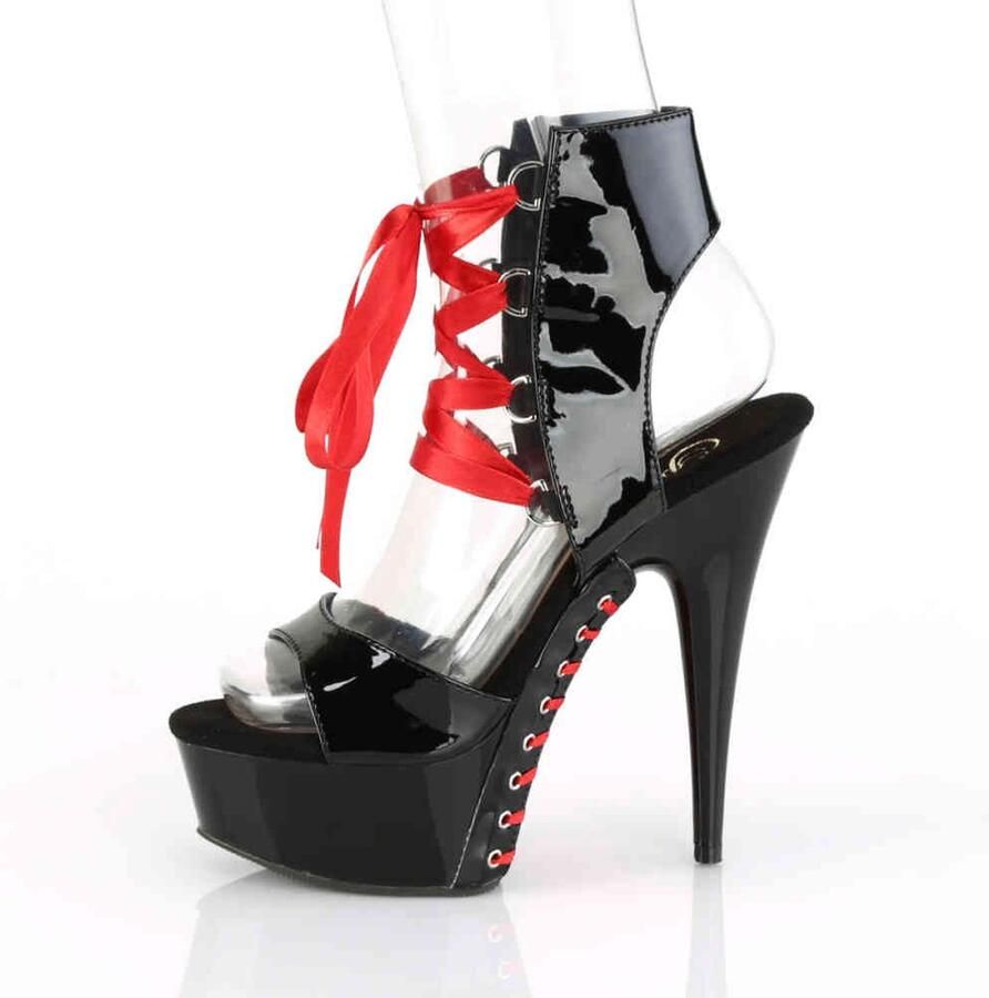 Pleaser Hoge hakken 45 Shoes DELIGHT 600 14FH Zwart Rood