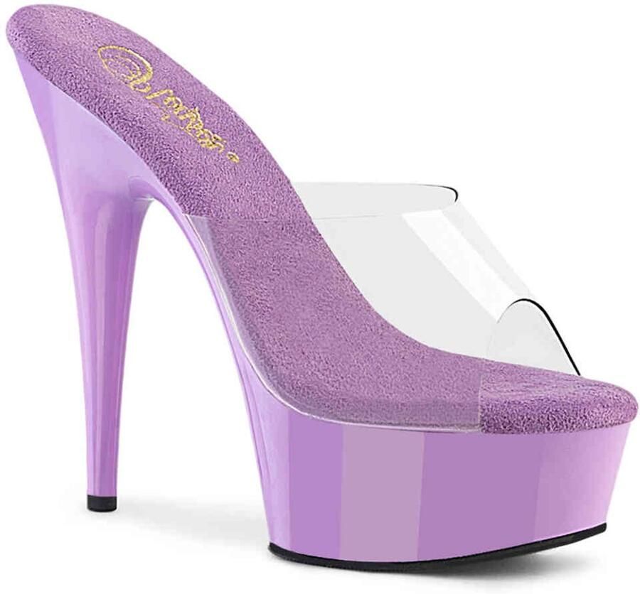Pleaser DELIGHT-601 Muiltjes met hak 36 Shoes Paars Transparant
