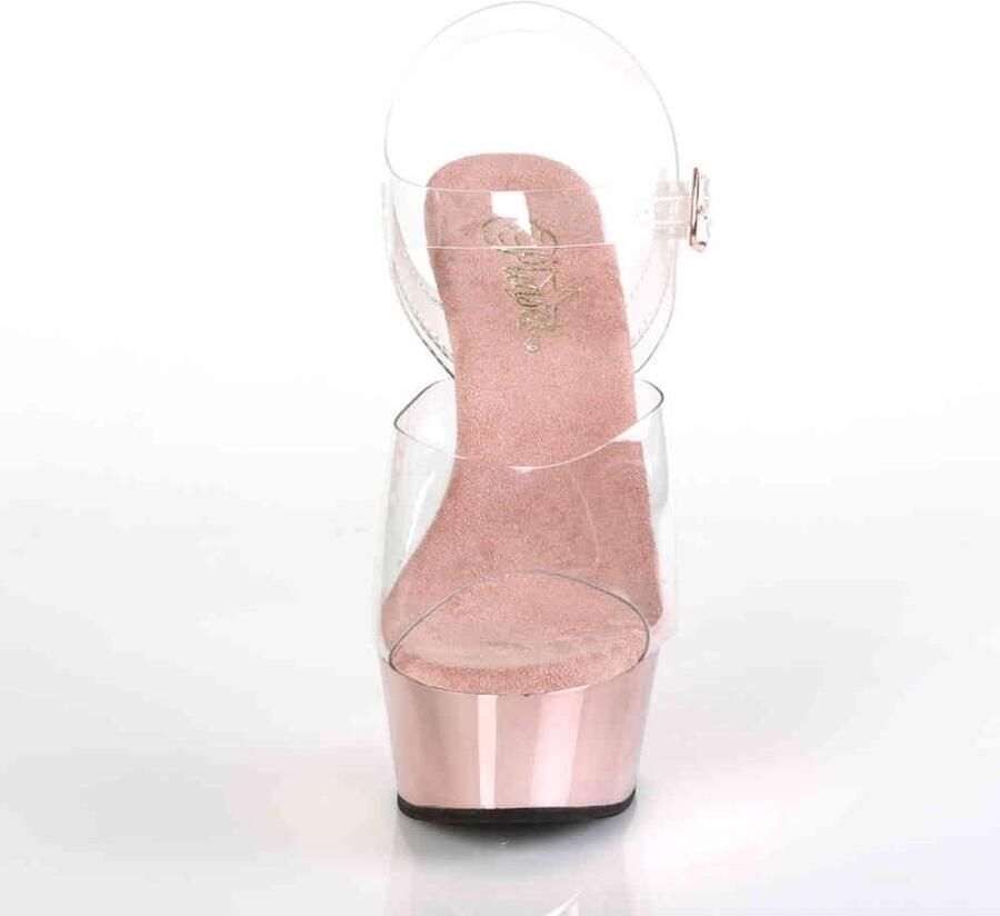 Pleaser DELIGHT-608 Sandaal met enkelband 36 Shoes Transparant Roze