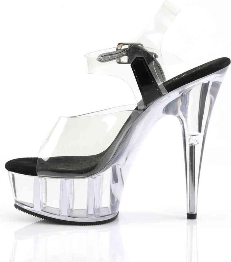 Pleaser Sandaal met enkelband 44 Shoes DELIGHT 608 Zwart Transparant - Foto 2