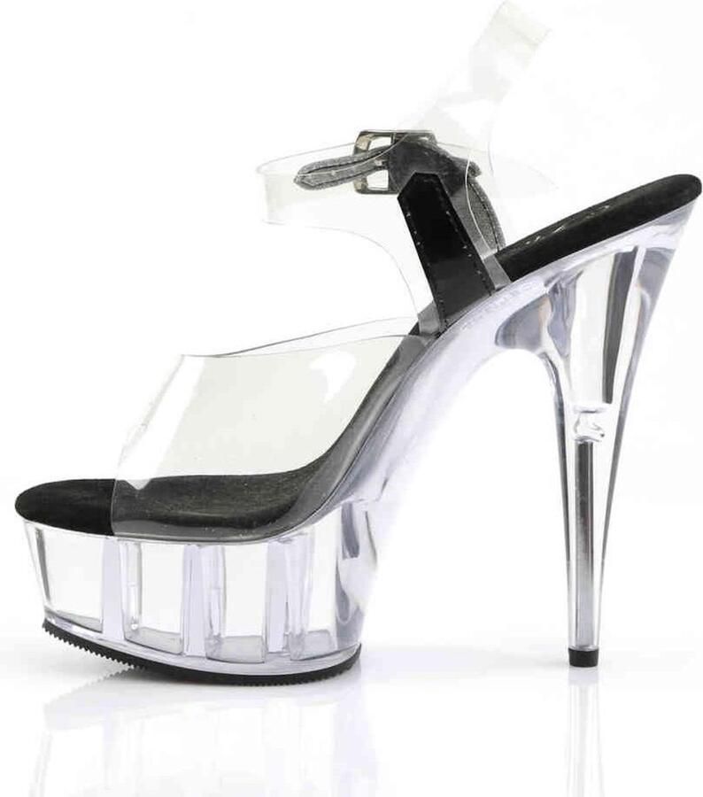 Pleaser Sandaal met enkelband 45 Shoes DELIGHT 608 Zwart Transparant - Foto 2