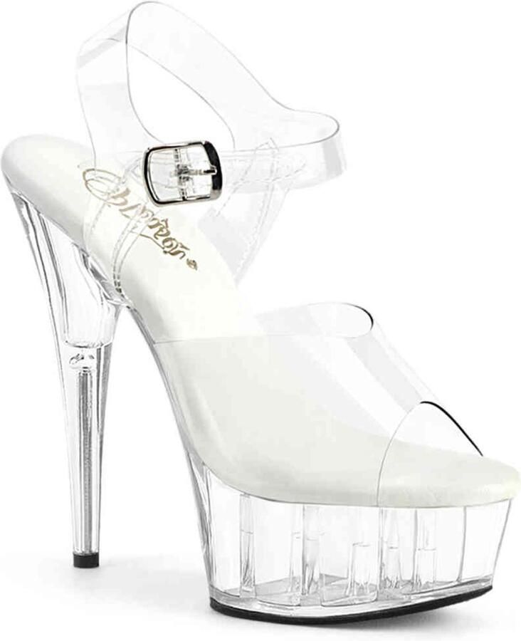 Pleaser DELIGHT-608VL Sandaal met enkelband 41 Shoes Transparant