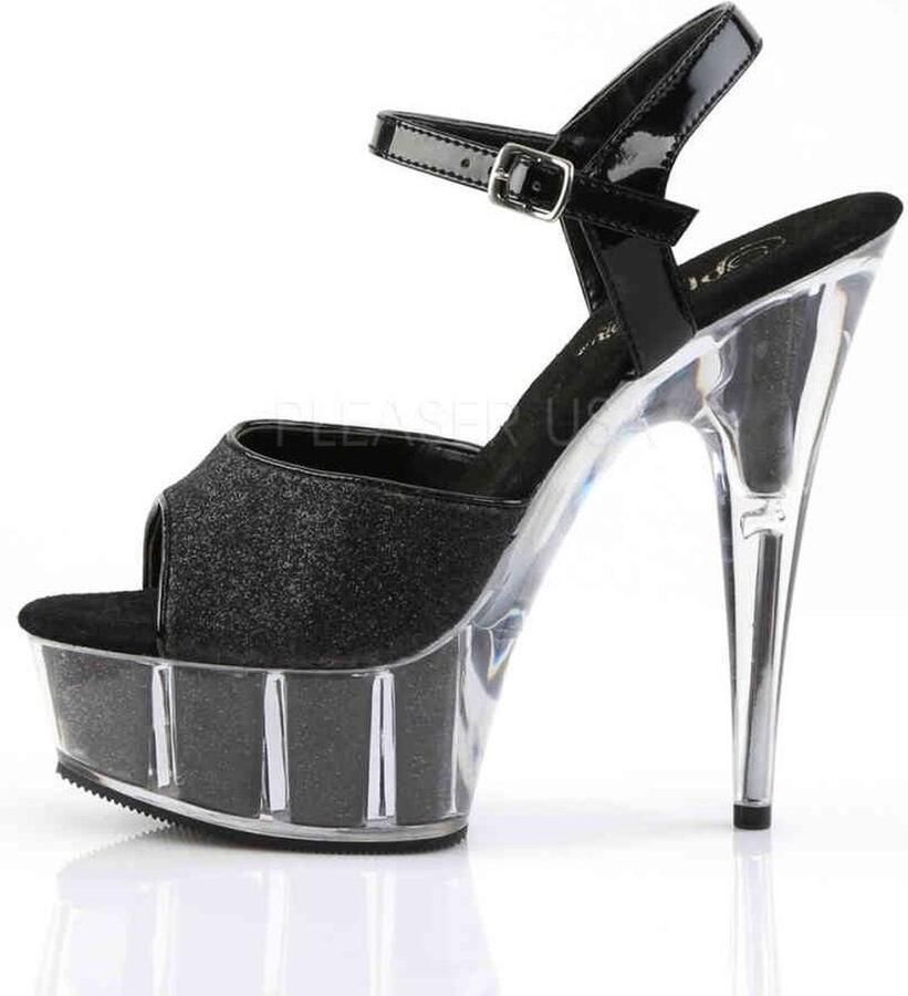 Pleaser DELIGHT-609-5G Sandaal met enkelband 41 Shoes Zwart
