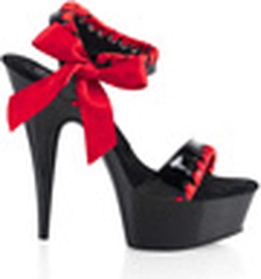 Pleaser Sandaal met enkelband 36 Shoes DELIGHT 615 Zwart Rood - Foto 2