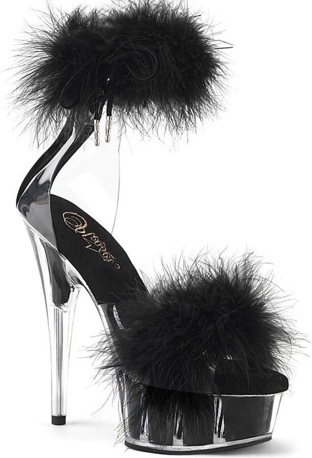 Pleaser DELIGHT-624F Sandaal met enkelband 35 Shoes Zwart Zwart