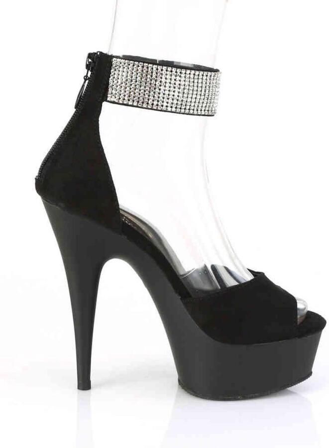 Pleaser DELIGHT-625 Sandaal met enkelband 37 Shoes Zwart