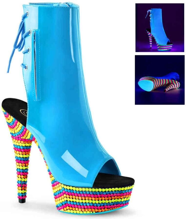Pleaser DELIGHT1018RBS Plateau Laarzen 37 Shoes Blauw Multicolours
