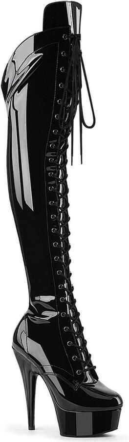 Pleaser DELIGHT3014 Plateau overknee Laarzen 38 Shoes Zwart