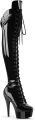 Pleaser DELIGHT3014 Plateau overknee Laarzen 35 Shoes Zwart - Zwart