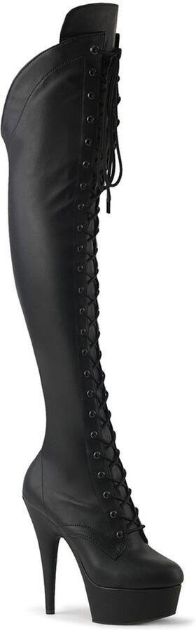 Pleaser DELIGHT3014 Plateau overknee Laarzen 38 Shoes Zwart