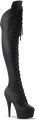 Pleaser DELIGHT3014 Plateau overknee Laarzen 36 Shoes Zwart - Zwart