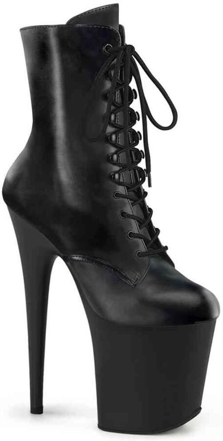 Pleaser FLAMINGO-1020 Plateau Laarzen Paaldans schoenen 35 Shoes Zwart