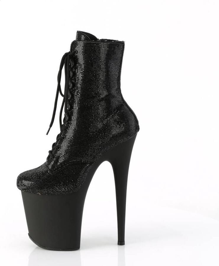 Pleaser FLAMINGO-1020RS Plateau Laarzen Paaldans schoenen 45 Shoes Zwart - Foto 2