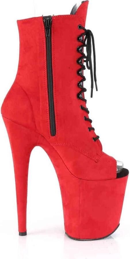Pleaser Plateau Laarzen Paaldans schoenen 42 Shoes FLAMINGO 1021FS Paaldans schoenen Rood