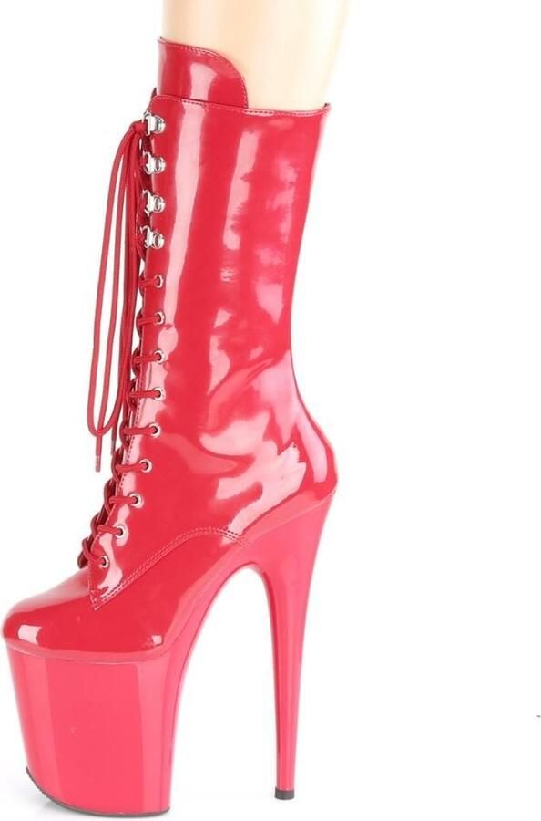 Pleaser FLAMINGO-1050 Plateau Laarzen Paaldans schoenen 35 Shoes Rood