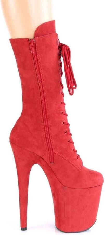 Pleaser Plateau Laarzen Paaldans schoenen 42 Shoes FLAMINGO 1050FS Paaldans schoenen Rood