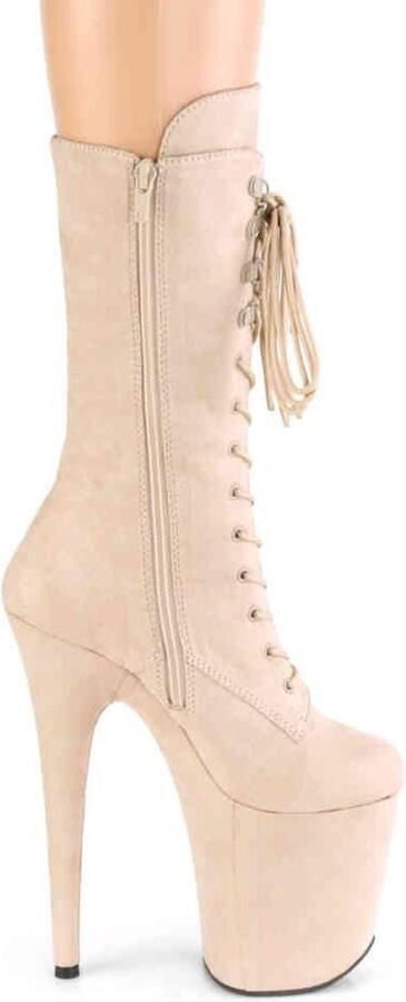 Pleaser Plateau Laarzen Paaldans schoenen 42 Shoes FLAMINGO 1050FS Paaldans schoenen Beige